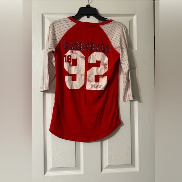 Pink Victoria Secret St. Louis Cardinals Pinstripe shirt is a size small - Picture 2 of 3